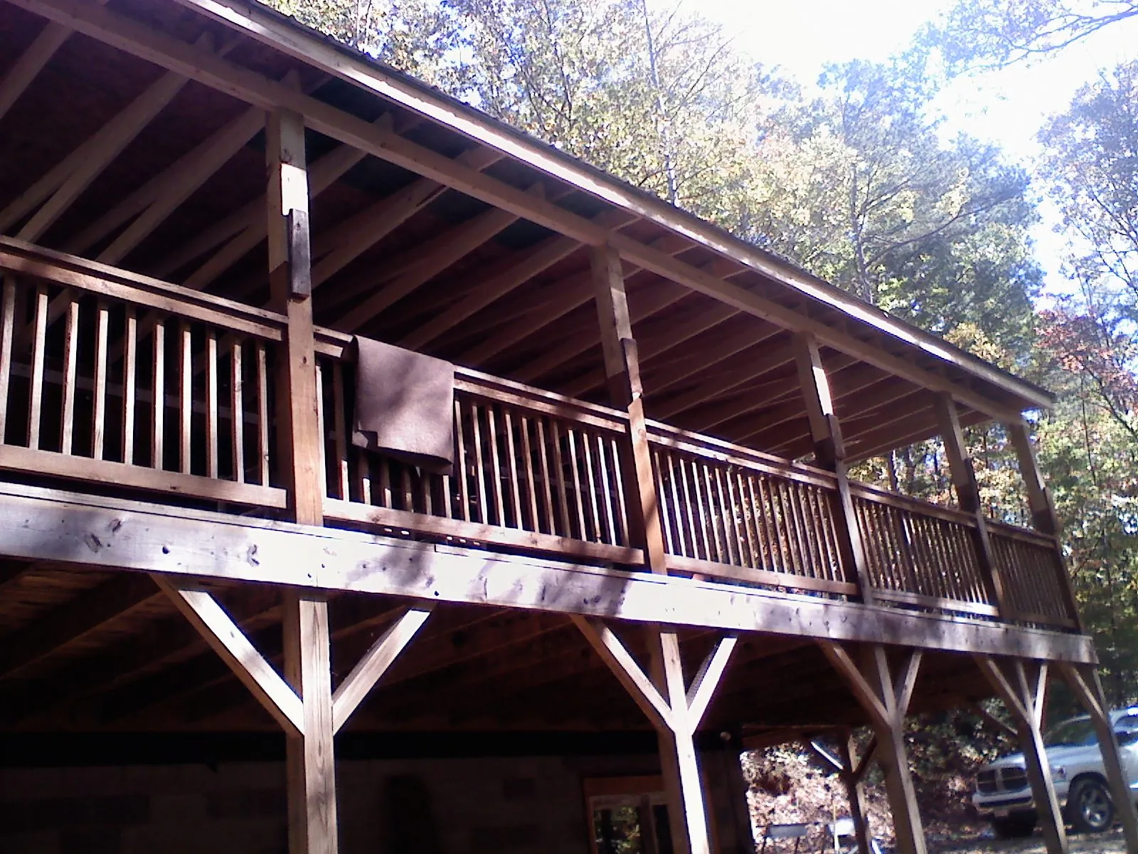 Timber framing under a new elevated porch and deck — Roof Leak Repair in Port Wentworth by Roofing Brothers